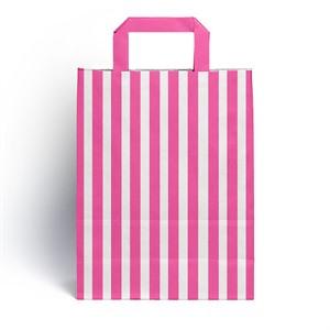 Shocking Pink Candy Stripe Paper Carrier Bags