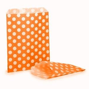 Orange Polka Dot Paper Bags