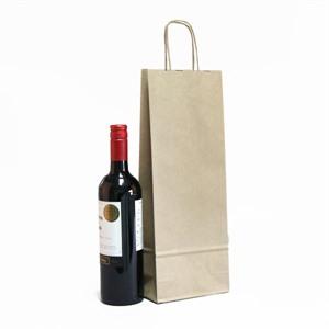 Italian Brown Paper One Bottle Bag with Twisted Handles