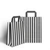 Black Candy Stripe Paper Carrier Bags