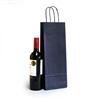 Italian Blue Paper One Bottle Bag with Twisted Handles