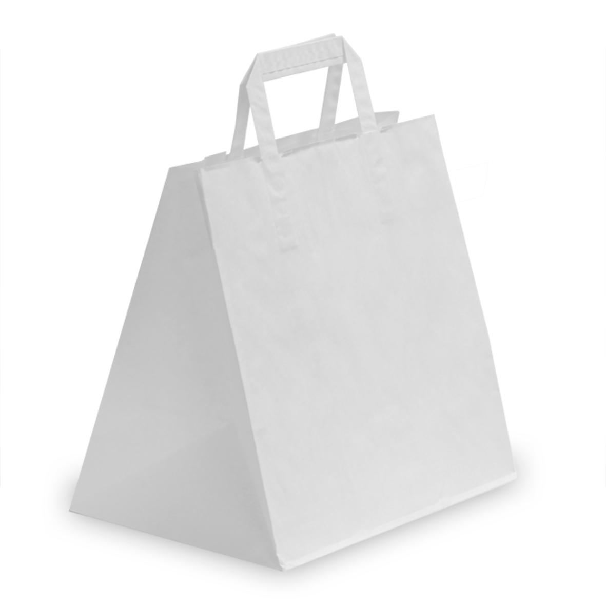 White Patisserie Carrier Bags with Flat Handles