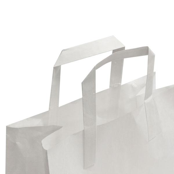 White Paper Carrier Bags with Flat Handles