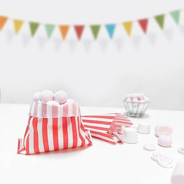 Red Candy Stripe Paper Bags