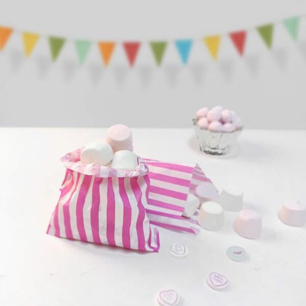 Pink Candy Stripe Paper Bags