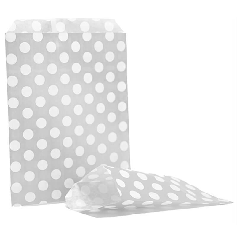 Silver Polka Dot Paper Bags