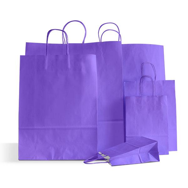 Lilac Premium Italian Paper Carrier Bags with Twisted Handles