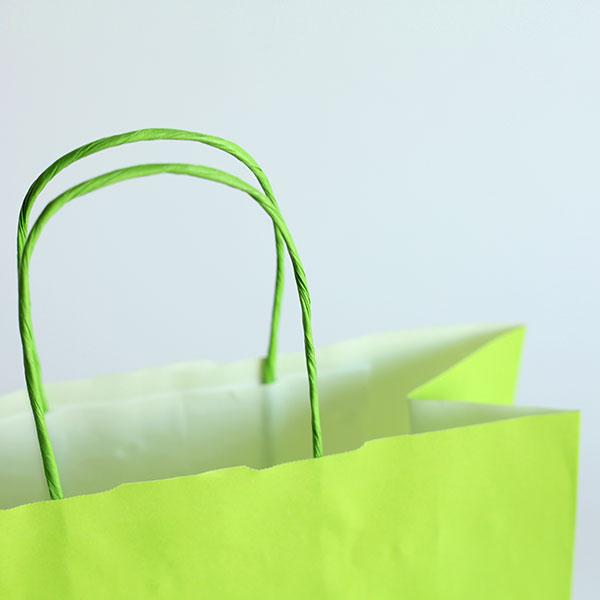 Lime Green Premium Italian Paper Carrier Bags with Twisted Handles