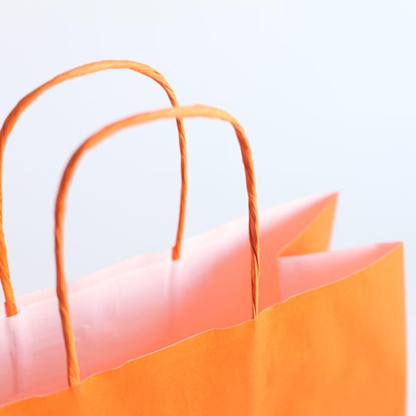 Orange Premium Italian Paper Carrier Bags with Twisted Handles