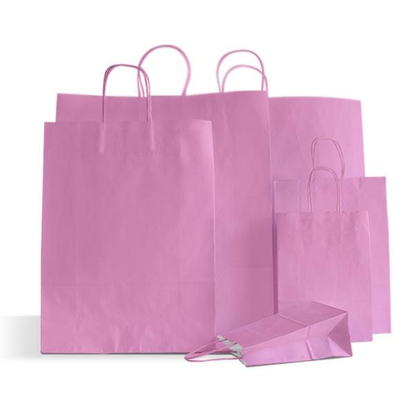 Pink Premium Italian Paper Carrier Bags with Twisted Handles