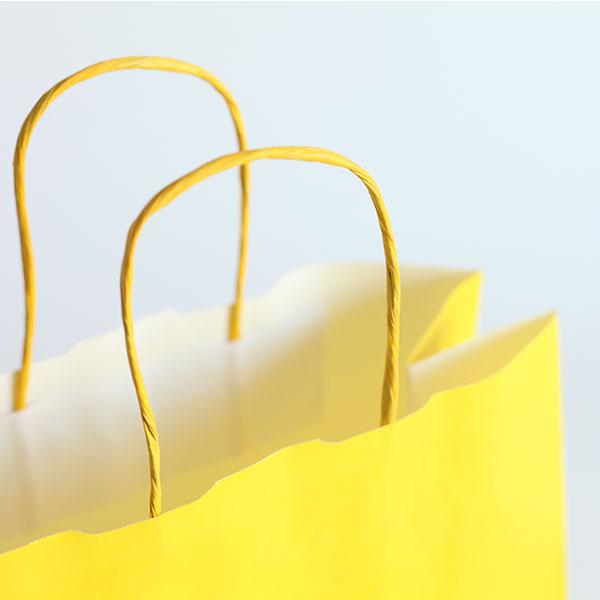 Yellow Premium Italian Paper Carrier Bags with Twisted Handles