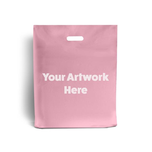 Light Pink Printed Plastic Carrier Bags
