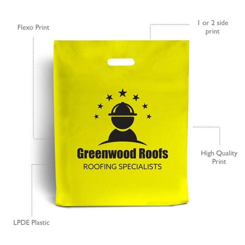 Yellow Printed Plastic Carrier Bags