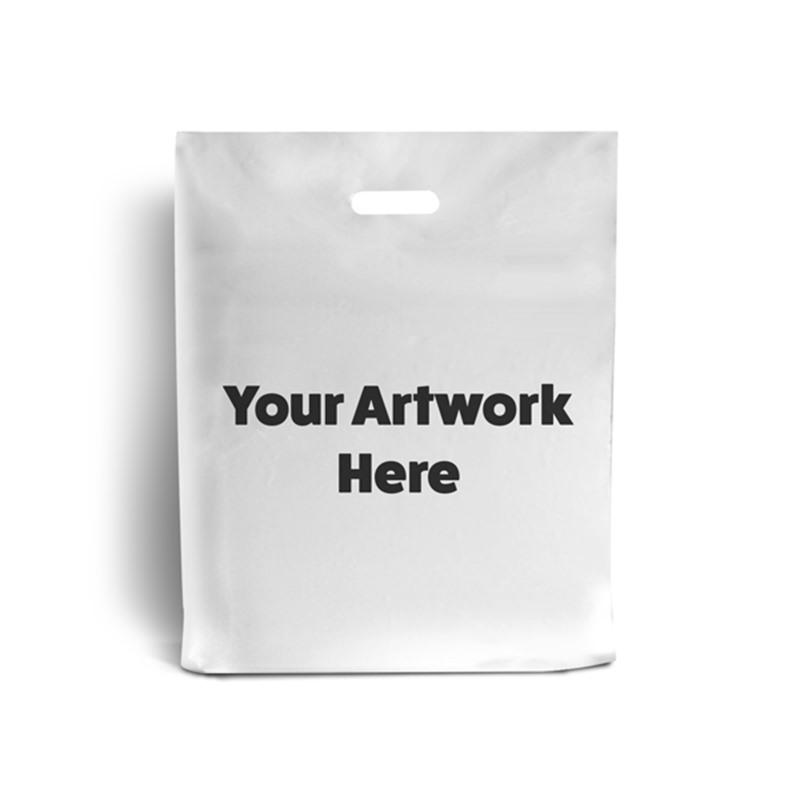 White Printed Plastic Carrier Bags