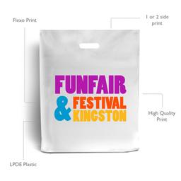 White Printed Plastic Carrier Bags