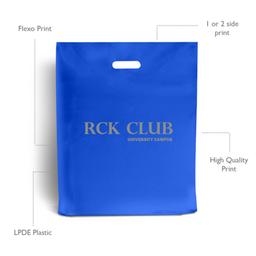 Royal Blue Printed Plastic Carrier Bags