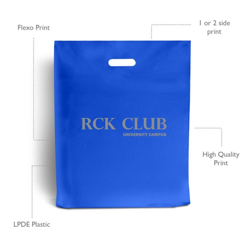 Royal Blue Printed Plastic Carrier Bags