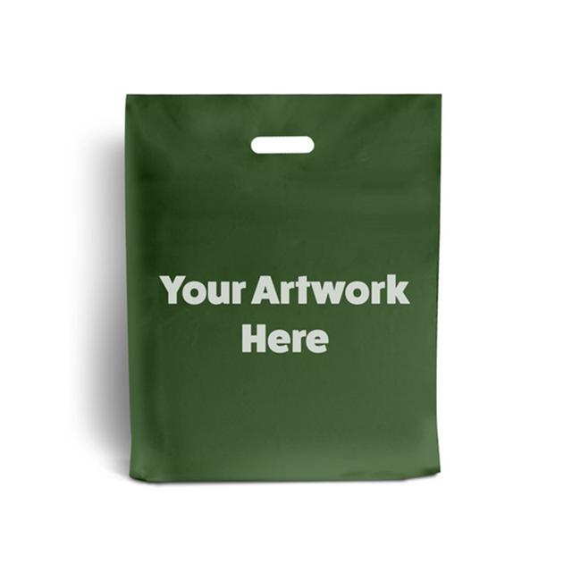 Harrods Green Printed Plastic Carrier Bags