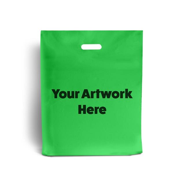 Apple Green Printed Plastic Carrier Bags