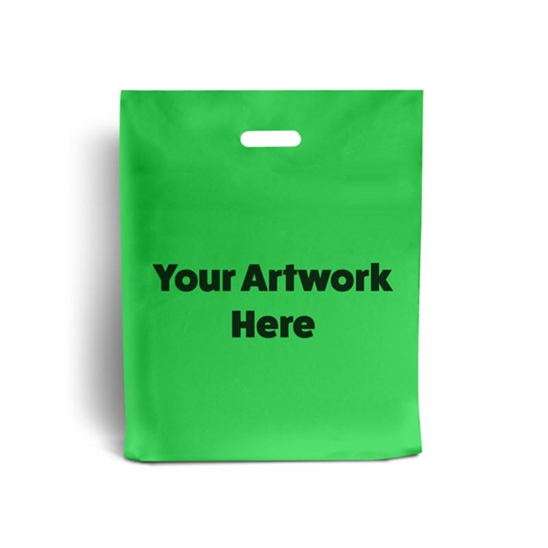 Apple Green Printed Plastic Carrier Bags