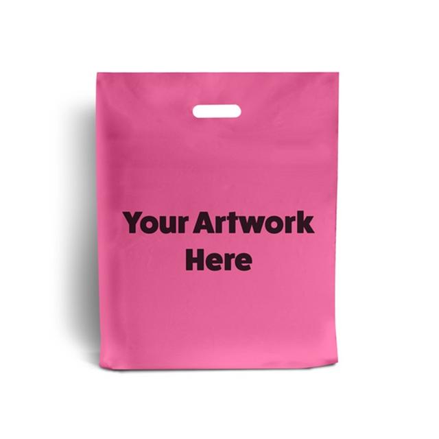 Shocking Pink Printed Plastic Carrier Bags