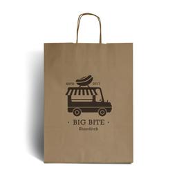 Brown Printed Paper Bags with Twisted Handles