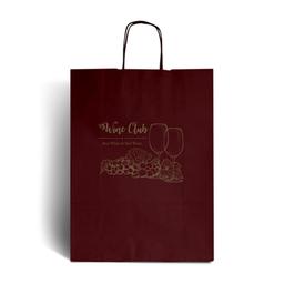 Burnt Red Printed Paper Bags with Twisted Handles