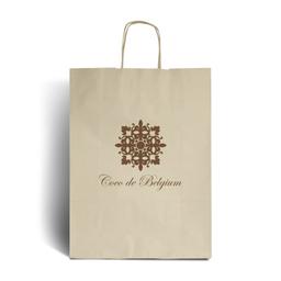 Ivory Printed Paper Bags with Twisted Handles