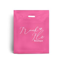 Shocking Pink Printed Plastic Carrier Bags