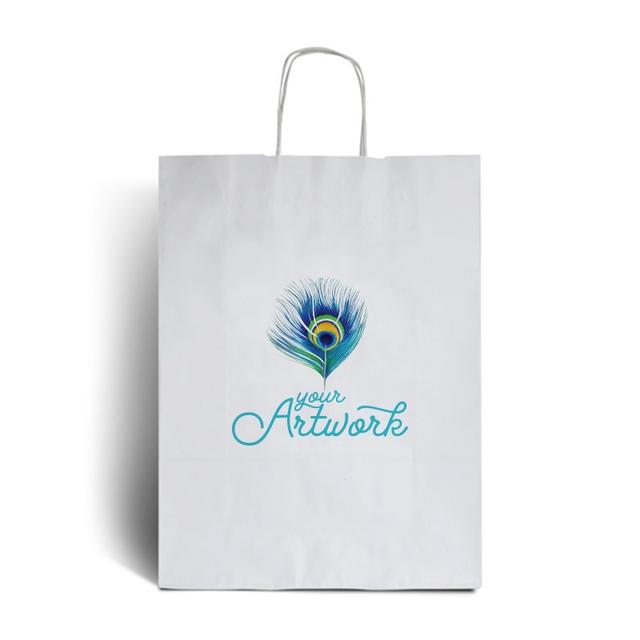 White Printed Paper Carrier Bags - Full Colour