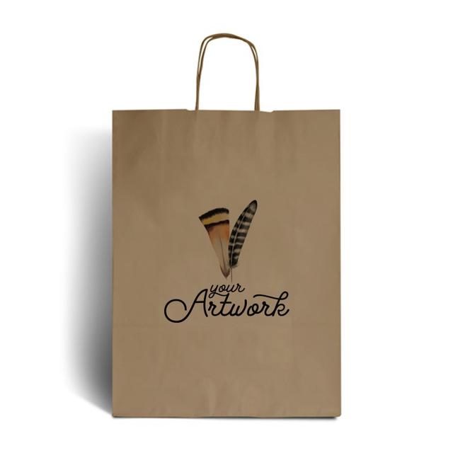 Brown Printed Paper Carrier Bags - Full Colour
